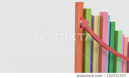 The Multi color chart for Business concept 3d Rendering. The Multi color chart for Business concept 3d Rendering. 132552357