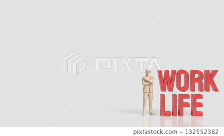 The Work and Life for Background concept 3d Rendering. 132552382