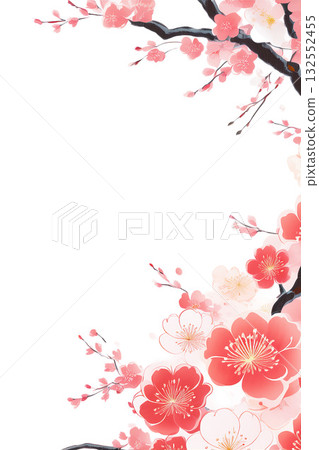 Background material: Plum blossoms cutout Background material: Plum blossoms cutout 132552455