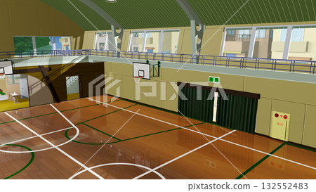 "Interior of the gymnasium" is the perfect background for animation 132552483