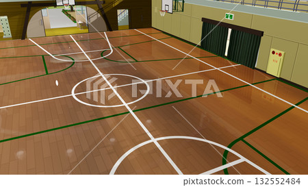 「體育館內部」是動畫的完美背景。 132552484