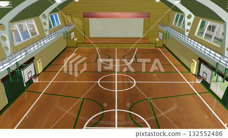 "Interior of the gymnasium" is the perfect background for animation 132552486