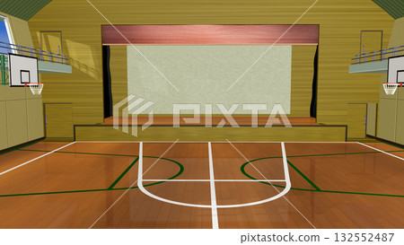 "Interior of the gymnasium" is the perfect background for animation 132552487