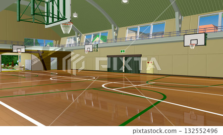 "Interior of the gymnasium" is the perfect background for animation 132552496