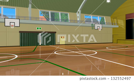 "Interior of the gymnasium" is the perfect background for animation 132552497