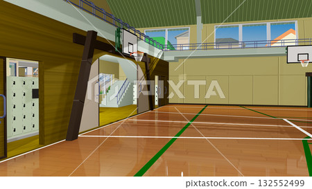 "Interior of the gymnasium" is the perfect background for animation 132552499