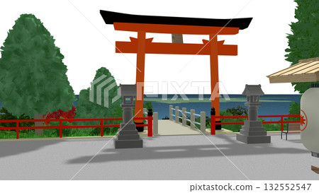 「海景神社」PNG素材,可作為動畫背景。天空是透明的,請隨意使用。 「海景神社」PNG素材,可作為動畫背景。天空是透明的,請隨意使用。 132552547