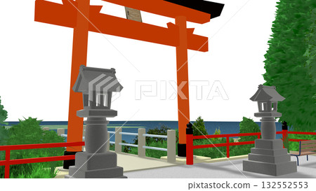 "Shrine with a view of the sea" PNG material that can be used as a background for animation. The sky is transparent, so feel free to use it. "Shrine with a view of the sea" PNG material that can be used as a background for animation. The sky is transparent, so feel free to use it. 132552553