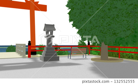 「海景神社」PNG素材,可作為動畫背景。天空是透明的,請隨意使用。 「海景神社」PNG素材,可作為動畫背景。天空是透明的,請隨意使用。 132552555