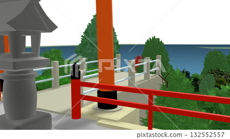 「海景神社」PNG素材,可作為動畫背景。天空是透明的,請隨意使用。 「海景神社」PNG素材,可作為動畫背景。天空是透明的,請隨意使用。 132552557