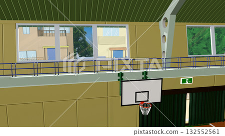 「體育館內部」是動畫的完美背景。 132552561