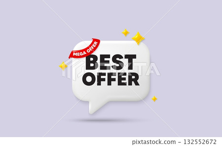 Best offer chat speech bubble. Mega offer flag ribbon. Best offer tag. Special price Sale sign. Advertising Discounts symbol. 3d sparkle stars speech bubble. Vector Best offer chat speech bubble. Mega offer flag ribbon. Best offer tag. Special price Sale sign. Advertising Discounts symbol. 3d sparkle stars speech bubble. Vector 132552672