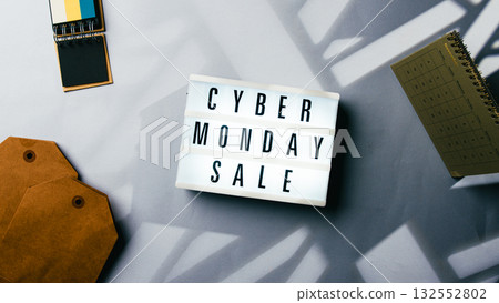 Cyber Monday Sale Lightbox On Shadow Table 132552802