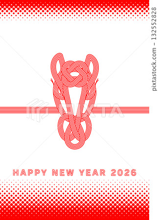 Stylish and simple 2026 Year of the Horse New Year's card 132552828