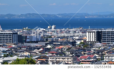 Omura City (Nagasaki Prefecture / after construction of Shin-Omura Station) Hario Radio Tower and Saikai Bridge (Sasebo) in the distance Omura City (Nagasaki Prefecture / after construction of Shin-Omura Station) Hario Radio Tower and Saikai Bridge (Sasebo) in the distance 132553456