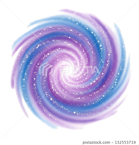 Colorful spiral galaxy with stars on white background Colorful spiral galaxy with stars on white background 132553719