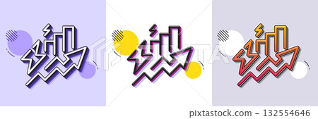 Consumption growth line icon. Halftone dotted pattern. Gradient icon with grain shadow. Electric power up trend sign. Energy inflation symbol. Line consumption growth icon. Various designs. Vector Consumption growth line icon. Halftone dotted pattern. Gradient icon with grain shadow. Electric power up trend sign. Energy inflation symbol. Line consumption growth icon. Various designs. Vector 132554646