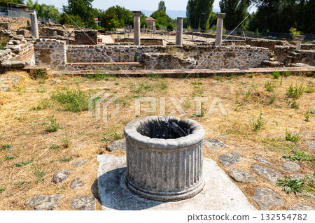 Sunlit stone ruins of Heraclea Lyncestis near Bitola, North Macedonia Sunlit stone ruins of Heraclea Lyncestis near Bitola, North Macedonia 132554782