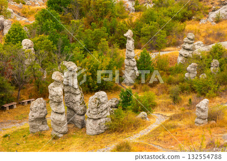 Rock formation The Stone Dolls of Kuklica, North Macedonia Rock formation The Stone Dolls of Kuklica, North Macedonia 132554788