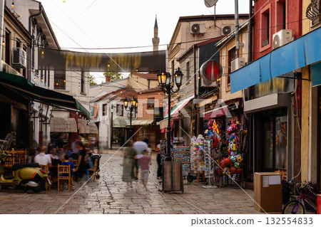 Summer street scenes of Old Bazaar in Skopje, North Macedonia 132554833
