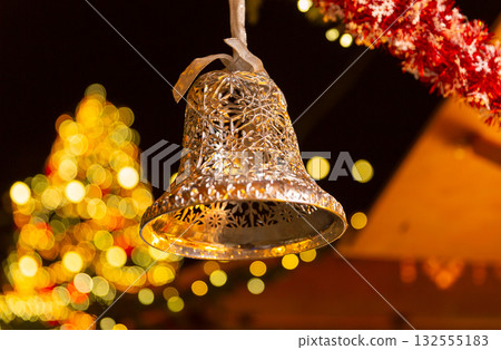 Christmas bell ornament at night, Tallinn, Estonia Christmas bell ornament at night, Tallinn, Estonia 132555183