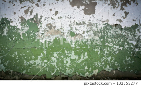 《AI Image》Deteriorated green wall 132555277