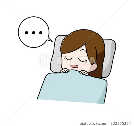 睡眠呼吸中止症女性的插圖 睡眠呼吸中止症女性的插圖 132555294