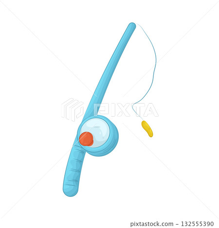 Illustration of fishing rod toy 132555390