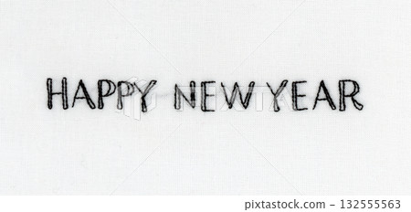 Happy New Year embroidered lettering 132555563