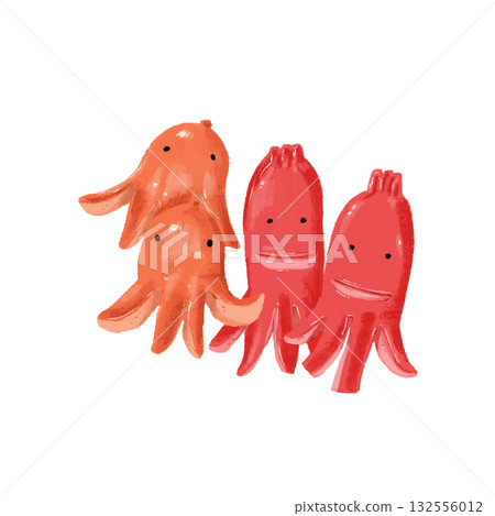 水彩畫章魚香腸 水彩畫章魚香腸 132556012