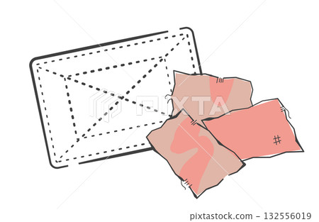 用於清潔的破布和舊布的插圖 132556019