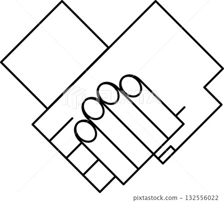 Simple icon of joined hands 132556022