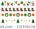 Christmas decorative lines (watercolor style) 132556218