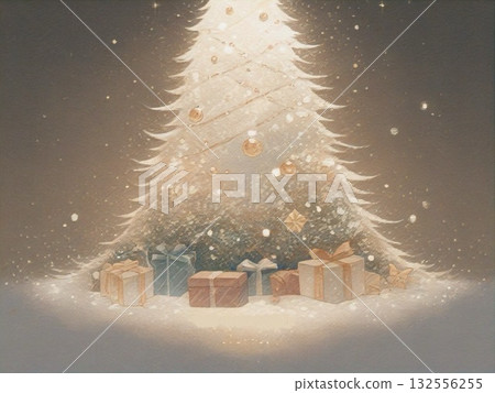 Watercolor Christmas tree illustration 12 132556255