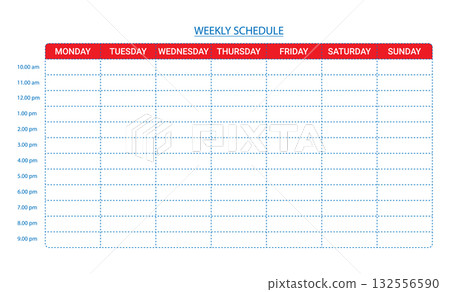 Weekly planner. 7 days planning schedule vector. Daily planner. Weekly planner. 7 days planning schedule vector. Daily planner. 132556590
