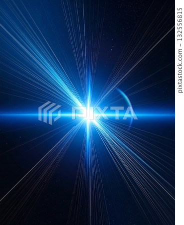 A bright blue light shoots out from the center of a swirling abstract background. A bright blue light shoots out from the center of a swirling abstract background. 132556815