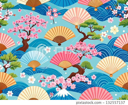 A traditional red Japanese folding fan opened with intricate paper patterns. A traditional red Japanese folding fan opened with intricate paper patterns. 132557137
