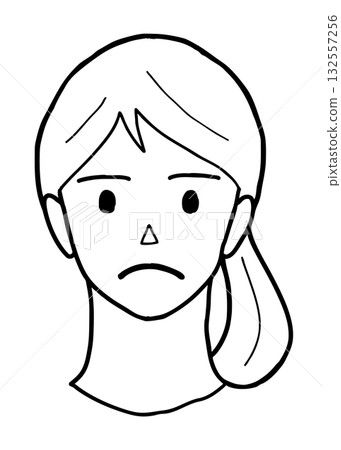 Illustration of a young woman's face 1 Question Illustration of a young woman's face 1 Question 132557256