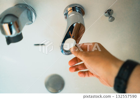 Wall-mounted single-lever mixer tap 132557590