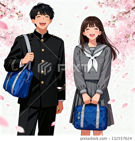 Student graduation entrance color illustration 132557624