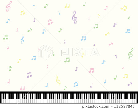Piano keys and musical notes wallpaper Piano keys and musical notes wallpaper 132557845