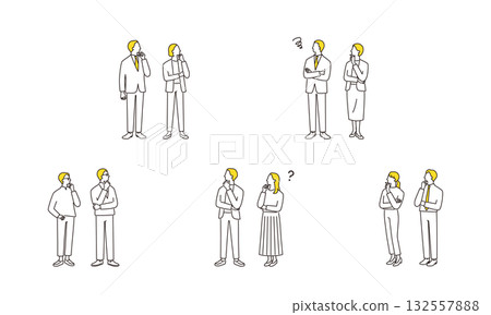 來自不同部門的陷入困境的商人 132557888