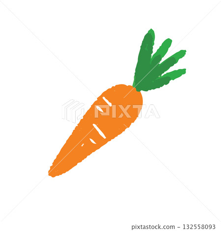 Hand-drawn cute carrot illustration 132558093