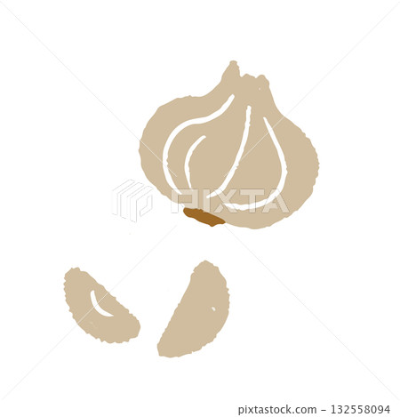 手繪可愛大蒜插圖 132558094