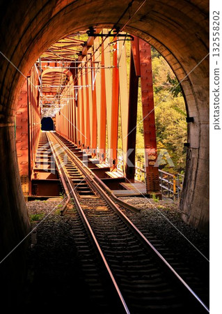 Crossing a dam lake shrouded in autumn leaves... A train journey to Minamiaizu in beautiful autumn colors - Yagan Railway [Yunishigawa Onsen Station] 132558202