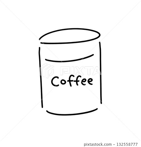 Simple coffee canister line drawing illustration 132558777