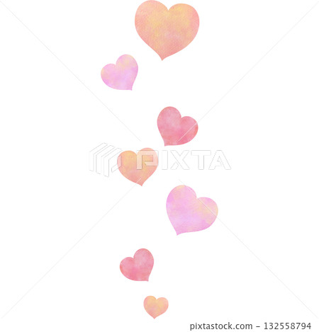 Cute heart illustration in watercolor style Cute heart illustration in watercolor style 132558794