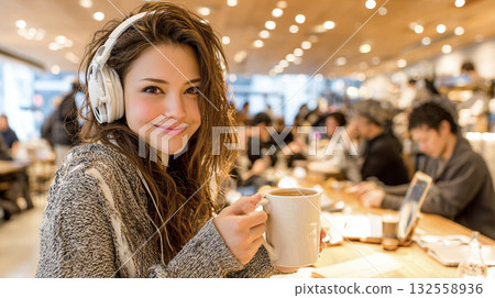 工作在書桌工作的婦女 132558936