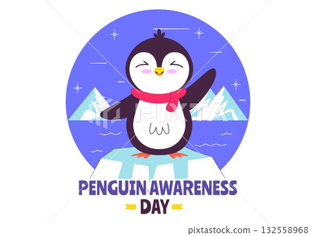 Penguin Awareness Day Vector Illustration on January 20, Featuring Penguins and an Iceberg to Promote Animal Conservation on a Flat Background Penguin Awareness Day Vector Illustration on January 20, Featuring Penguins and an Iceberg to Promote Animal Conservation on a Flat Background 132558968