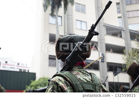 Soldier with Galil rifle, Armed military with Galil gun, Armed forces carrying Galil weapon Soldier with Galil rifle, Armed military with Galil gun, Armed forces carrying Galil weapon 132559015